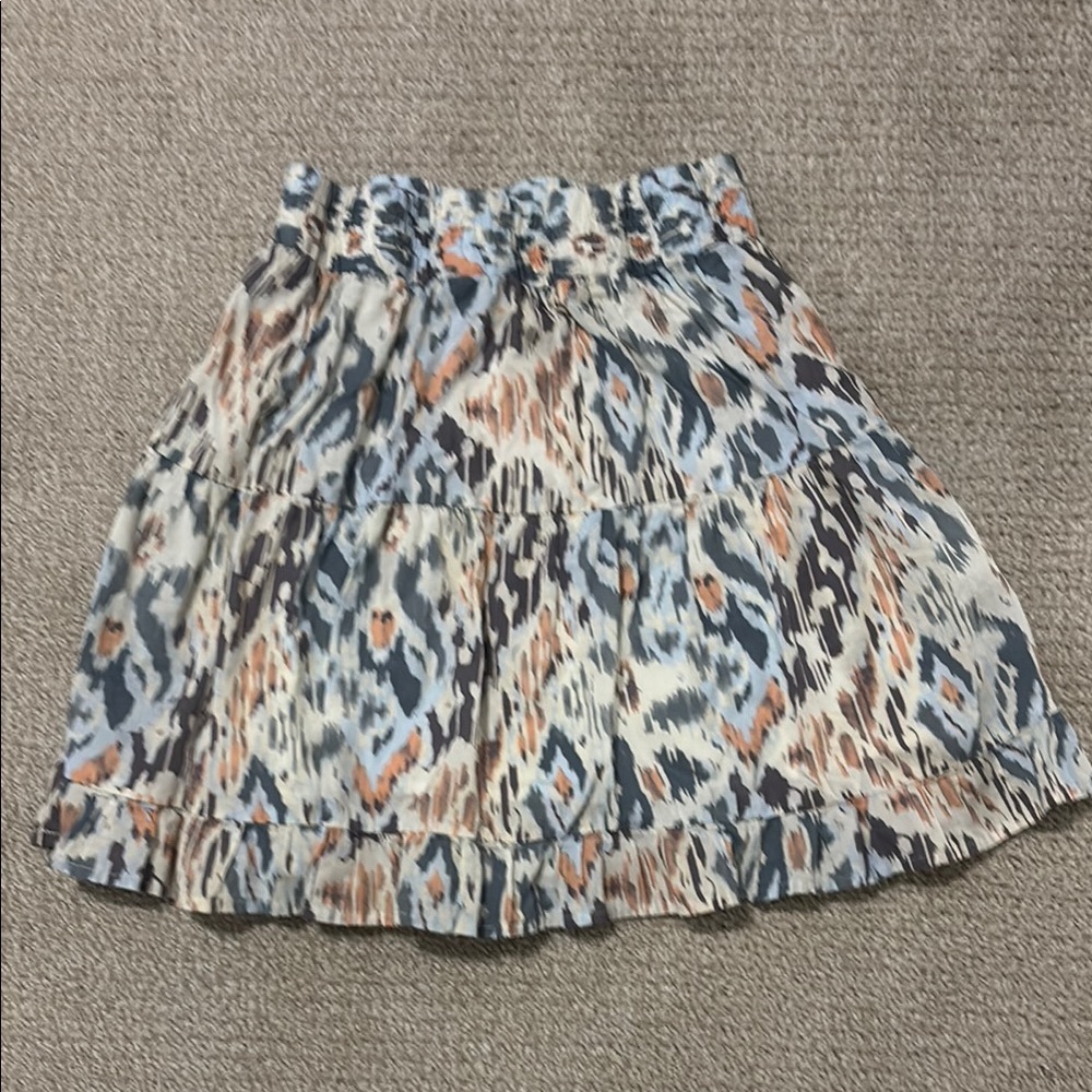 Tart Blue Tan Pleated Skater Mini Skirt